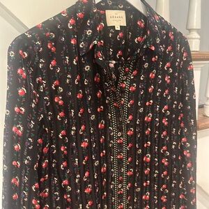 Sezane silk floral print blouse